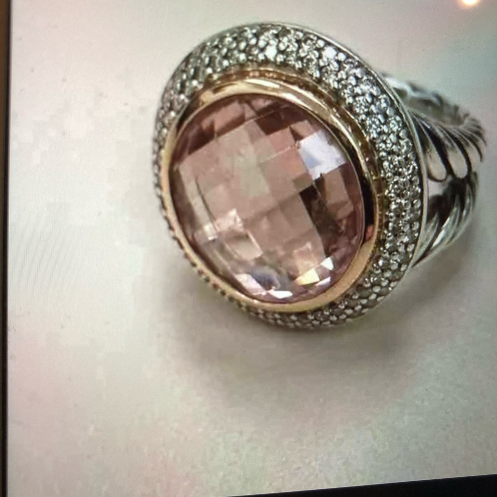 David yurman cerise two tone morganite ring size 6